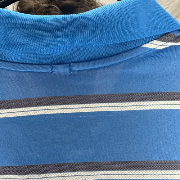 Nike Mens Polo Large Blue‎ Ultra Stripe Dri Fit Short Sleeve Golf Shirt L 508327 - Picture 6 of 7